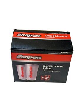 Snap-On Drinkware‎ 4 Glass Box Set New  2 Pilsner and 2 Shot Mens